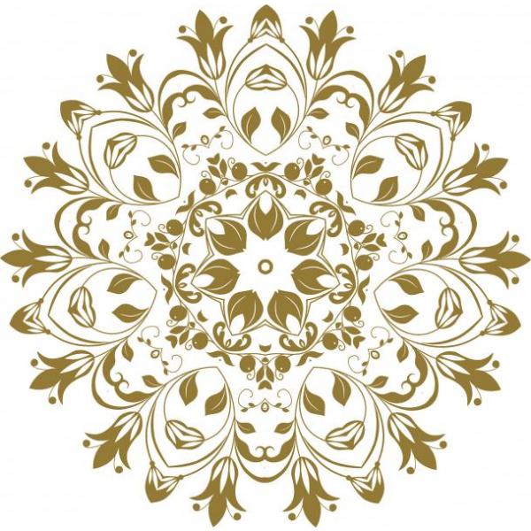 Impresso em Tela Mandala de Flores I para Quadros Decorativos - Afic4471