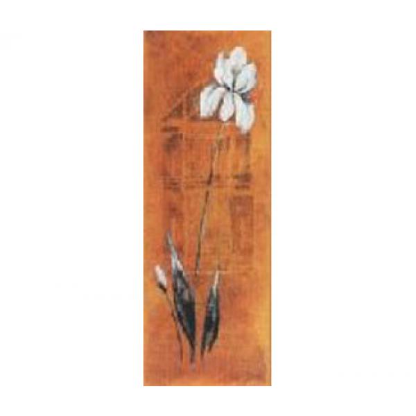 Gravura para Quadros Floral ris Branca - Ncn3275-4 - 25x70 Cm