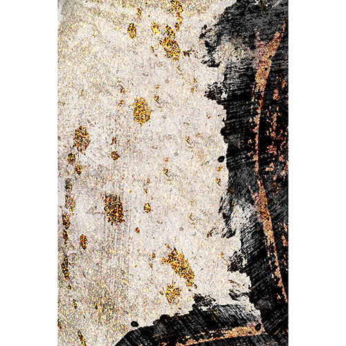 Tela para Quadros Arte Abstrata Decorativa Tons Preto e Dourado I - Afic22048