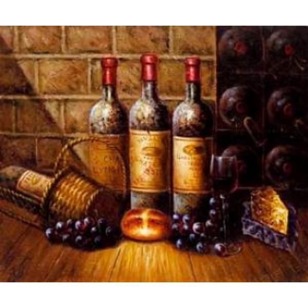 Gravura para Quadros Bebidas Degas de Vinho Rstico - Vl109 - 49x49 Cm