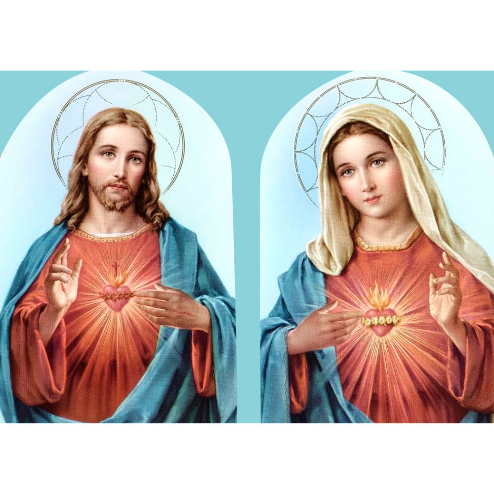 Tela para Quadros Religioso Sagrada Famlia Maria e Jose I - Afic12572 - 70x50 Cm