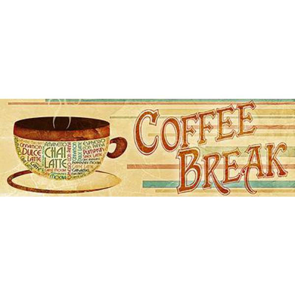 Gravura para Quadros Xcara de Caf Coffee Break 46x15cm