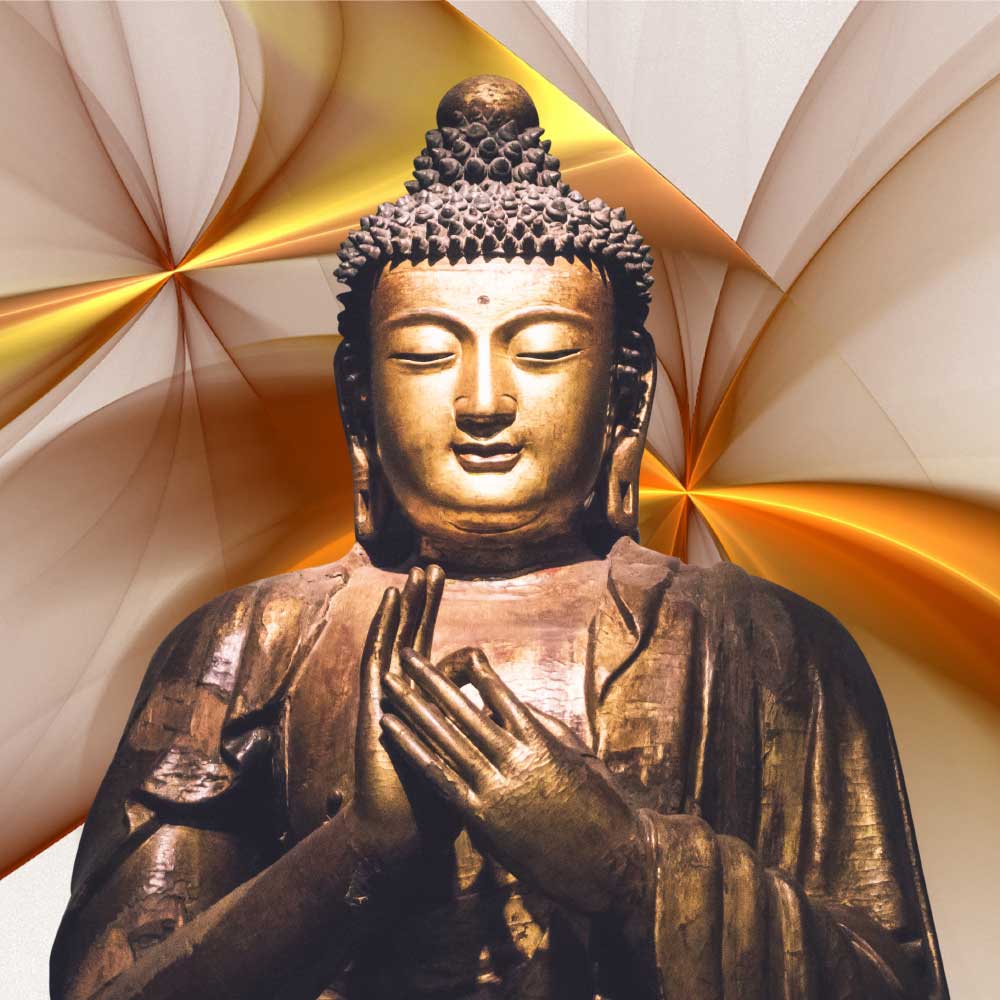 Tela para Quadros Buda Religioso Dourado - Afic10135