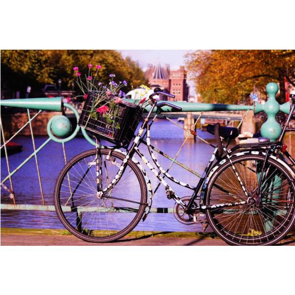 Impresso em Tela para Quadros Bicicleta Sobre Ponte de Amsterd - Afic1311