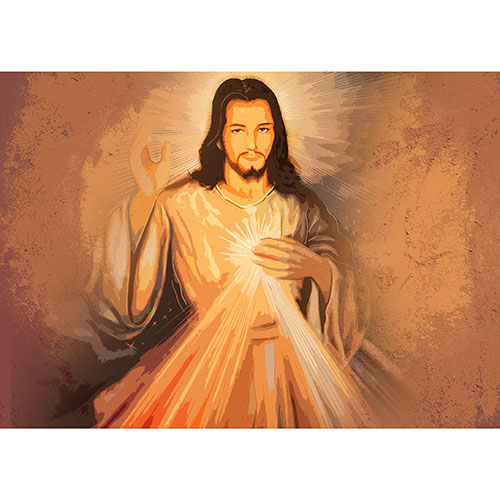 Tela para Quadros Sagrado Corao de Jesus Pintura Abstrata - Afic17576