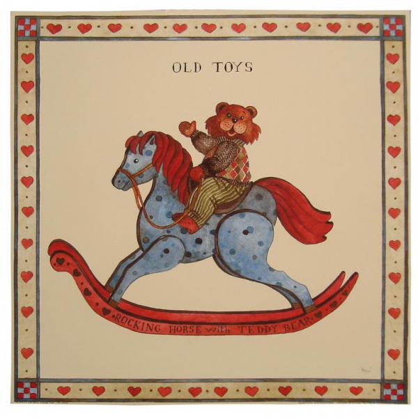 Gravura para Quadros Decorativos Infantil Palhao Brincando de Cavalo - Ncn4771-1 - 30x30 Cm