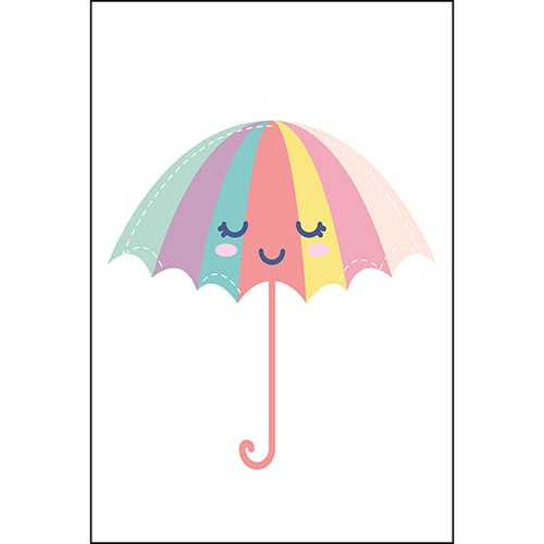 Tela para Quadros Decorativo Infantil Guarda-chuva Sorrindo Colorido - Afic18959