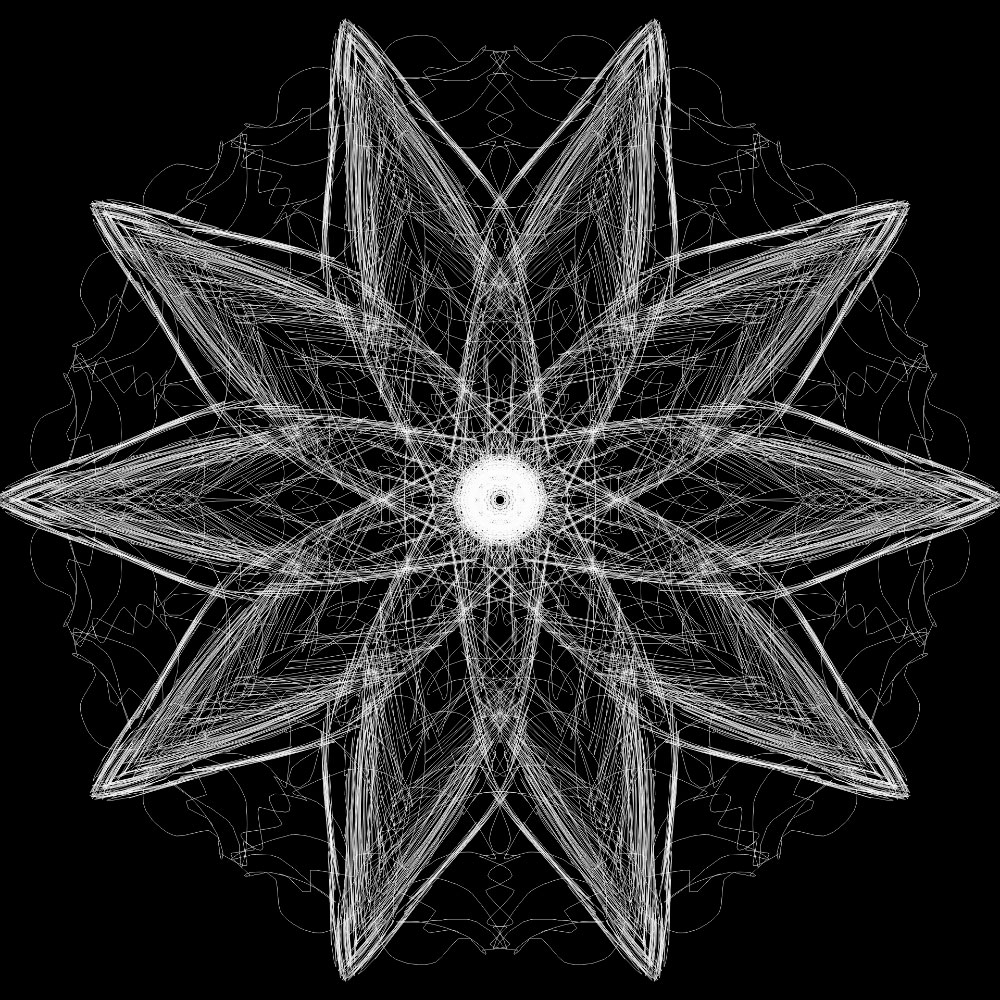 Gravura para Quadros Mandala Estrela Preto e Branco - Afi12378