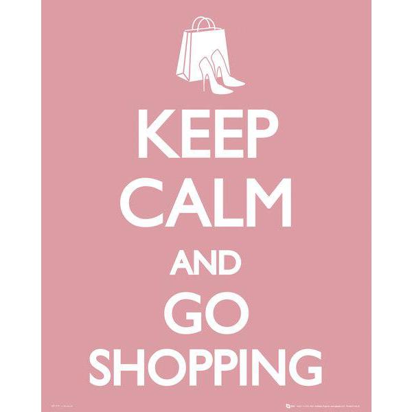 Gravura para Quadros Humor Keep Calm And Go Shopping - Mp1279 - 40x50 Cm