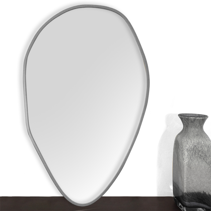 Moldura Org�nica Mdf Laqueada Prata Brilho para Espelhos V�rias Medidas