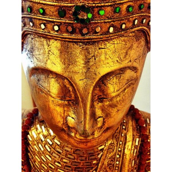 Impresso em Tela para Quadros Buda Dourado Meditando - Afic334