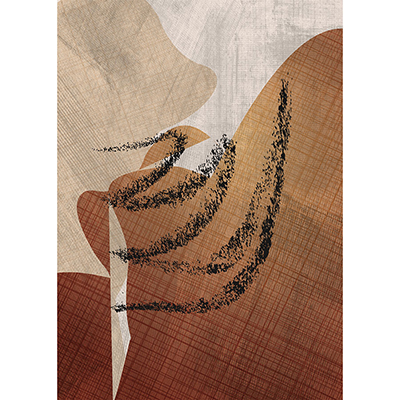 Gravura para Quadros Decorativo Abstrato Cores e Rabiscos em Preto I - Afi16916