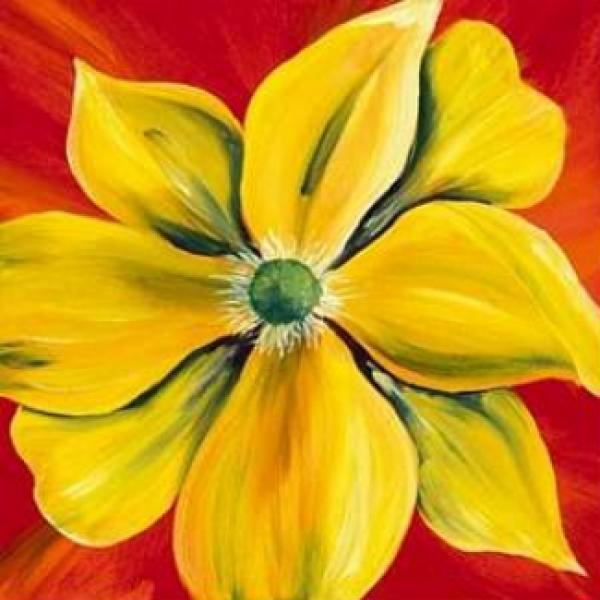 Gravura para Quadros Decorativo Flor Amarela - Wl3601 - 33x33 Cm