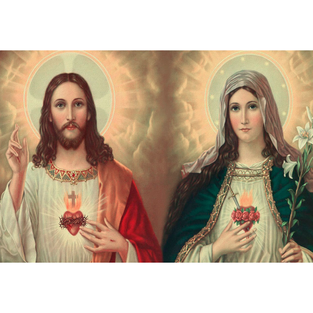 Gravura para Quadros Sagrado Corao de Maria e Jose - Afi12573 - 70x50 Cm