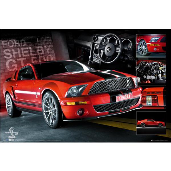 Gravura para Quadros Decorativos Mustang Shelby Gt 500 Gn0566 - 90x60 Cm