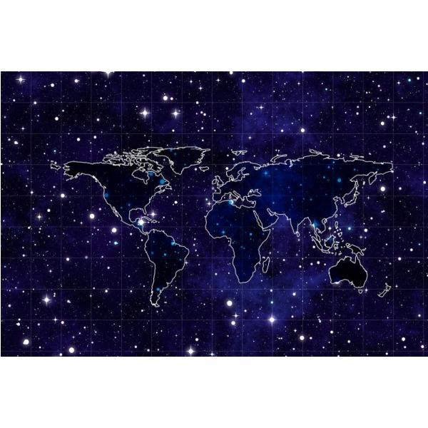 Impresso em Tela para Quadros Mapa Mundi Estrelado - Afic4201