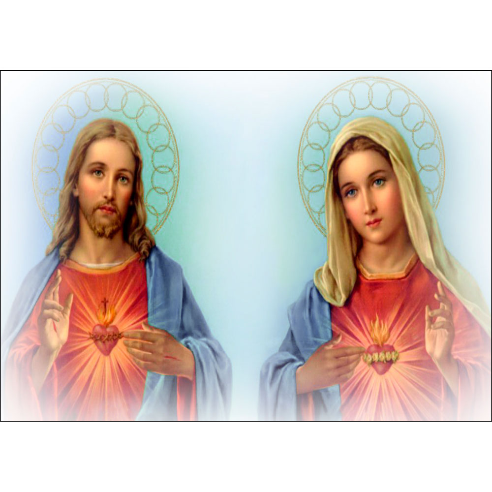 Tela para Quadros Religioso Sagrada Famlia Maria e Jose - Afic12571 - 70x50 Cm