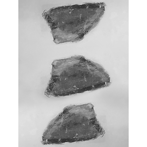Tela para Quadro Trio Abstrato Pedra Lapidada Preta - Afic18533