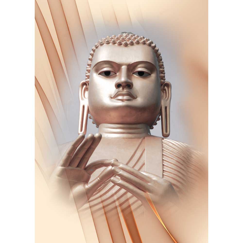 Tela para Quadros Decorativos Esttua Budista Religioso - Afic10862