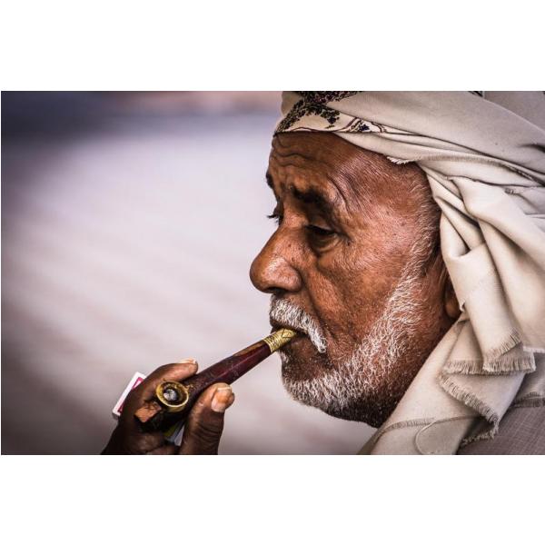 Gravura para Quadros Retrato Velho rabe Fumando - Afi2049