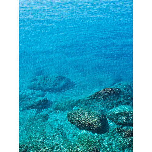 Gravura para Quadros Mar Azul Turquesa Transparente e Pedras - Afi18663