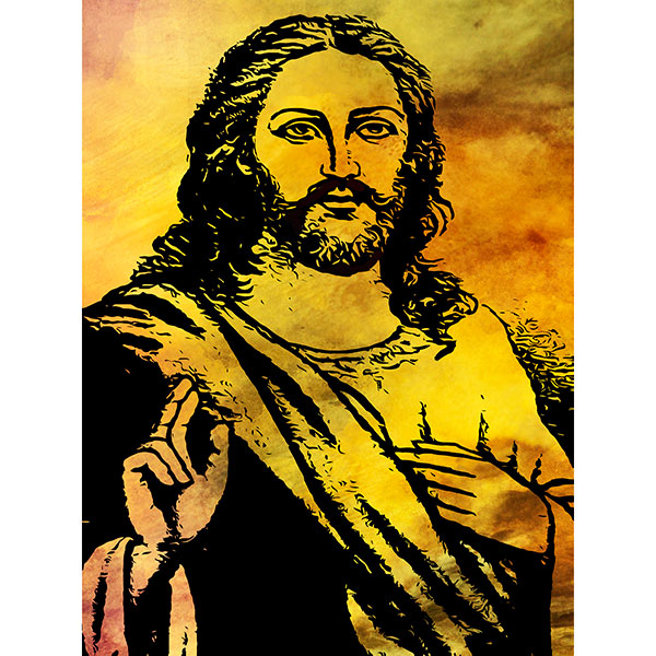 Tela para Quadro Religioso Retrato de Jesus - Afic17984