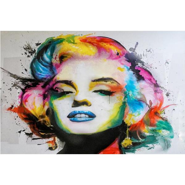 Impresso em Tela para Quadros Decorativos dolo Marilyn Monroe Face Colorida - Afic6406