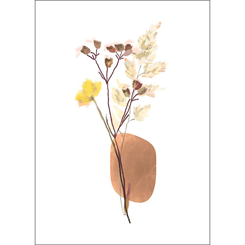 Gravura para Quadros Esboo Floral Seca - Afi18151