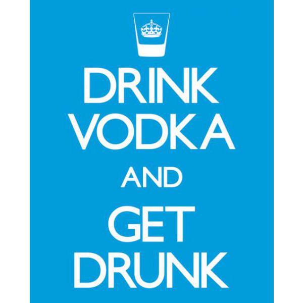 Gravura para Quadro Humor Drink Vodka And Get Drunk - Mpp50334 - 40x50 Cm