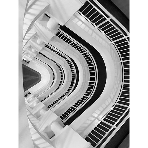 Gravura para Quadros Arquitetnico Vista de ngulo Superior Escada - Afi19380