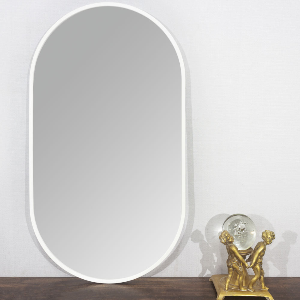 Moldura Arredondada MDF Laqueado Branco Brilho Para Espelhos V�rias Medidas