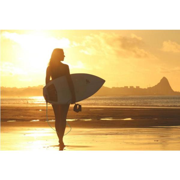 Gravura para Quadros Paisagem Surfista Na Praia - Afi3046