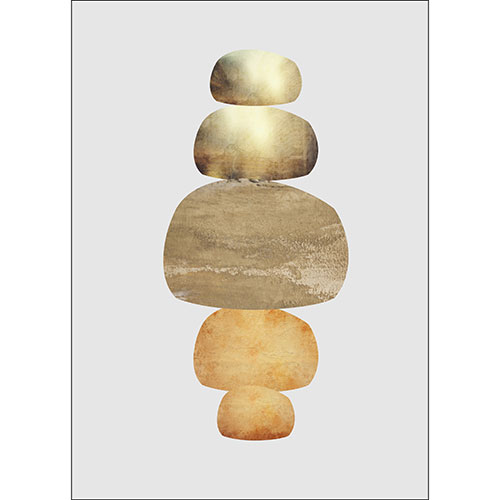 Tela para Quadro Decorativo Abstrato Pedras em Equilbrio - Afic17909