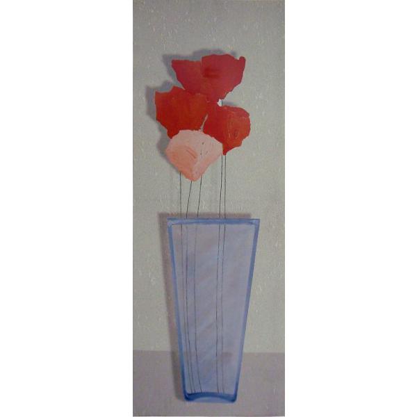 Gravura Vaso Azul para Quadros Decorativos Ncn4010 - 25x70 Cm