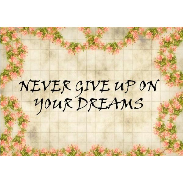 Gravura para Quadros Never Give Up On Your Dreams - Afi4437