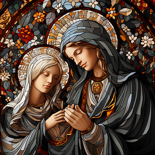 Gravura para Quadros Decorativo Religiosa Quadriculada Cores Maria - Afi22029