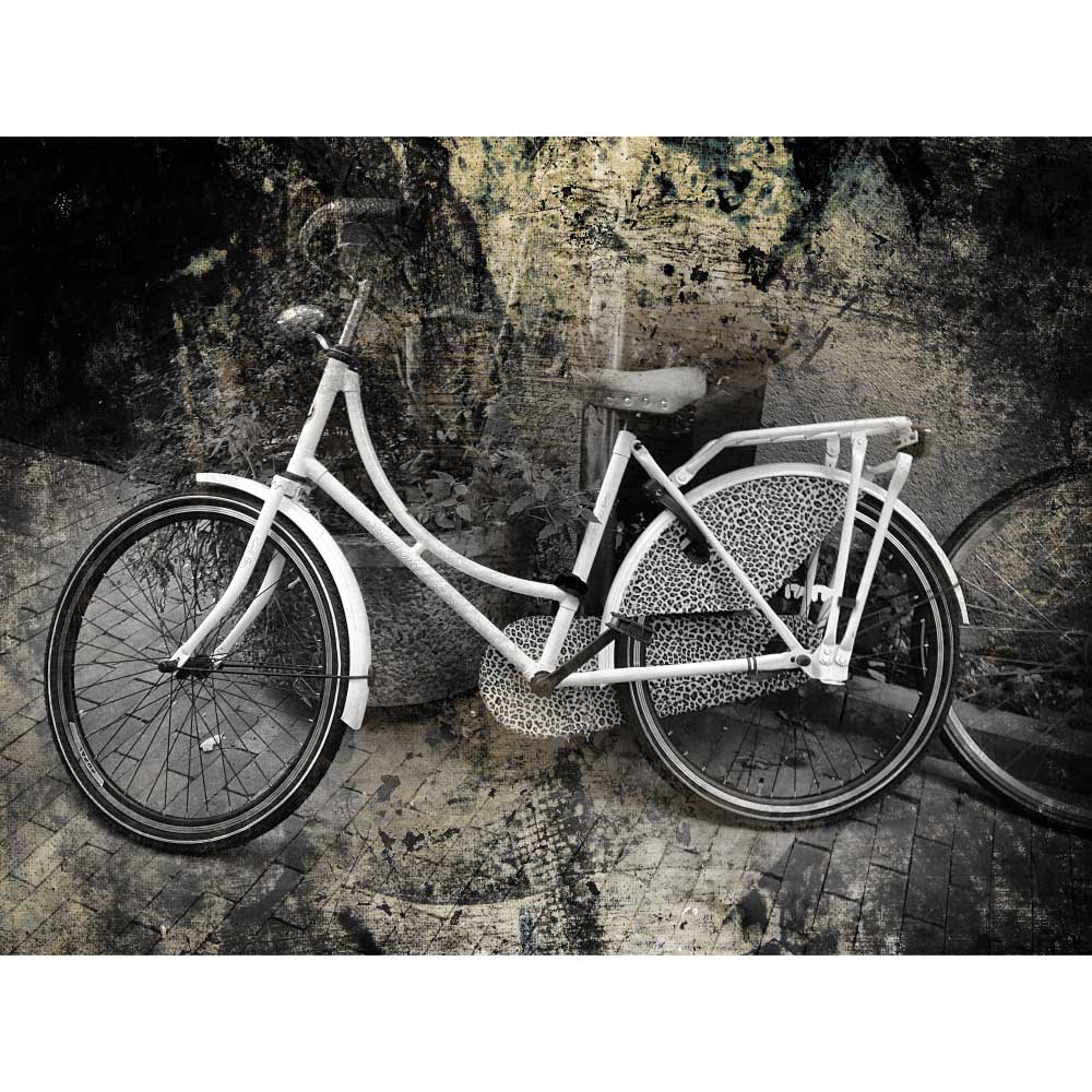 Gravura para Quadros Bike Preta e Branca Amsterdam Por Dorival Moreira - Afidm188