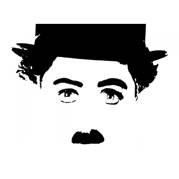 Impresso em Tela para Quadros Face Charlie Chaplin - Afic2639