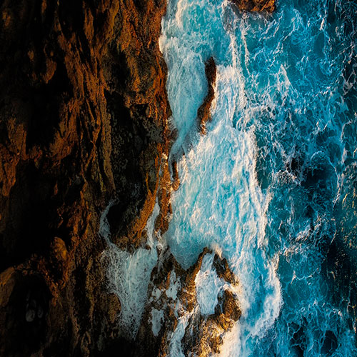 Tela para Quadros Paisagem Panoramica Oceano Azul Rochas - Afic19245