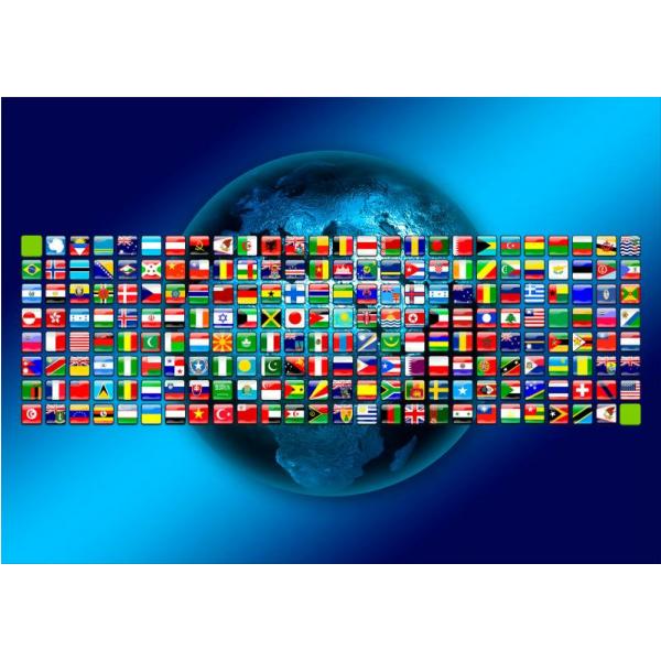 Impresso em Tela para Quadros Pster Mapas Bandeiras Mundial - Afic4311