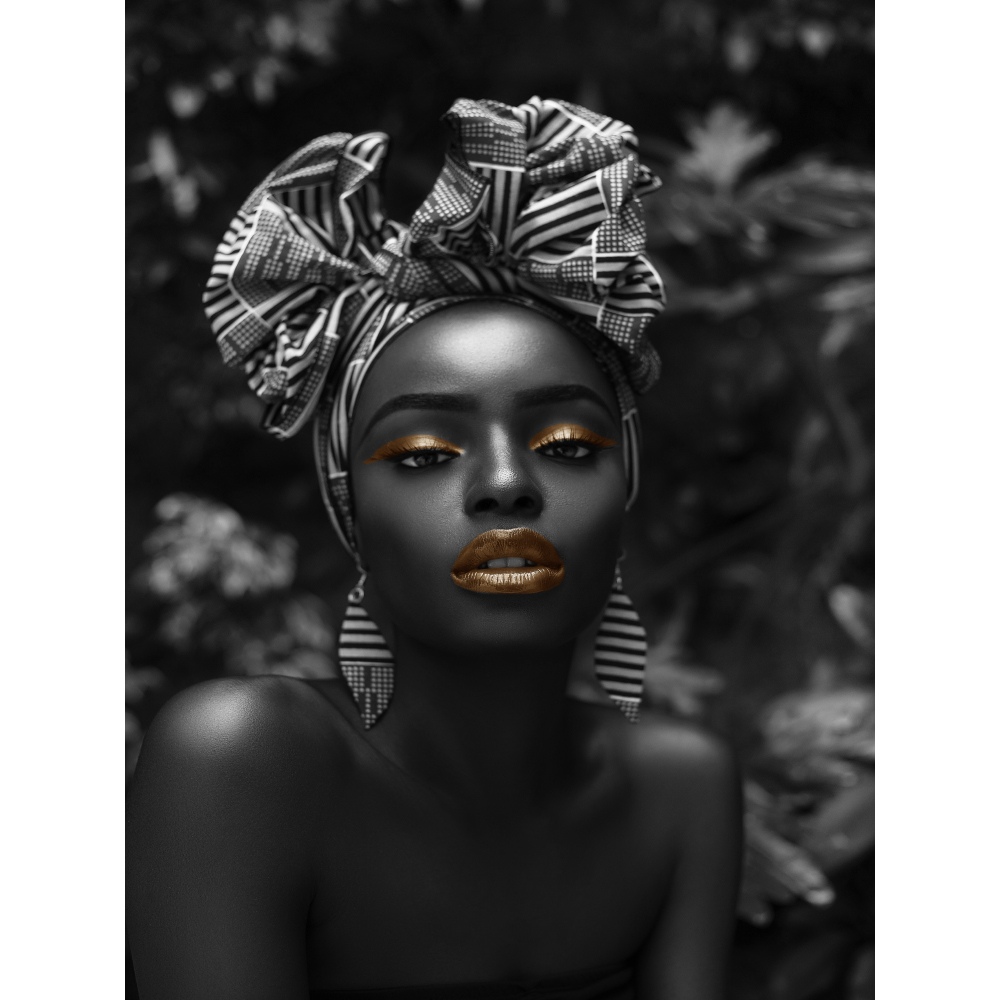 Tela para Quadros Africana com Leno de Listra e Maquiagem - Afic11341