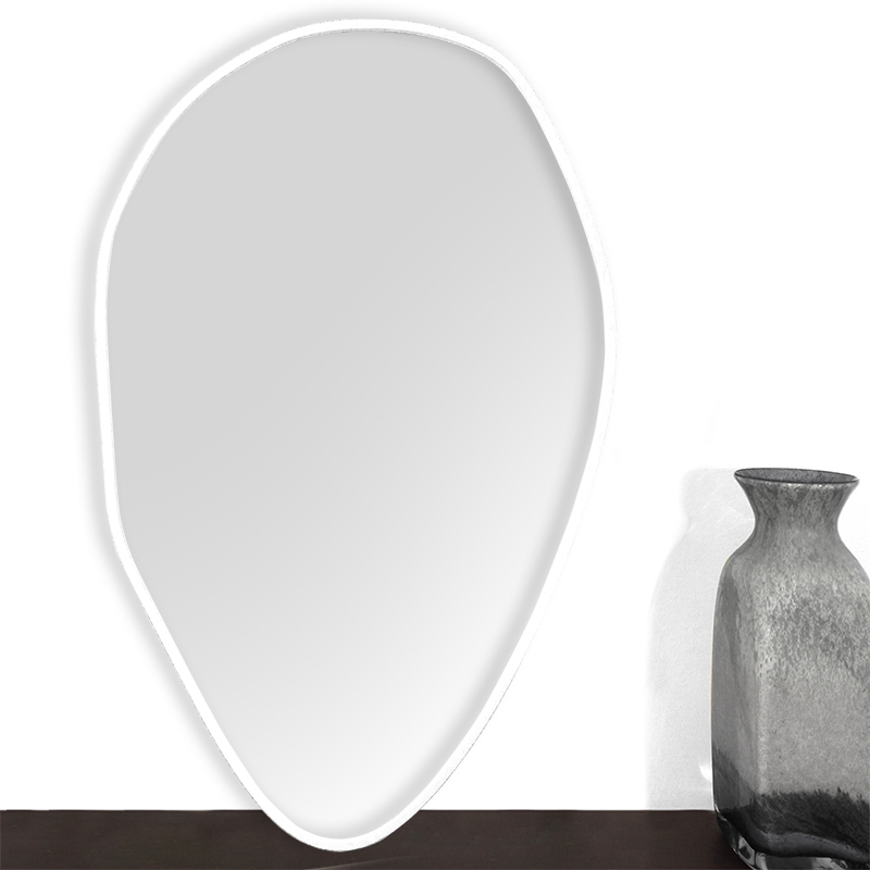 Moldura Org�nica Mdf Laqueada Branco Brilho para Espelhos V�rias Medidas