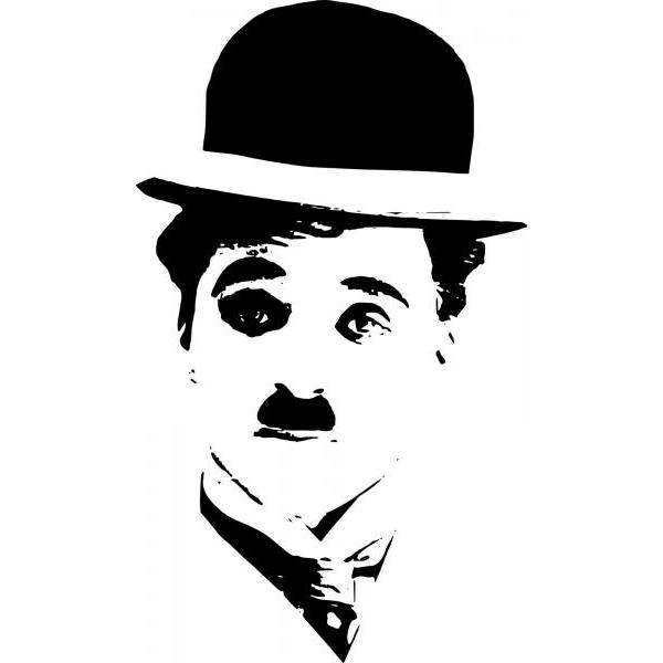 Impresso em Tela para Quadros dolos Charlie Chaplin - Afic2640 - 40x70 Cm