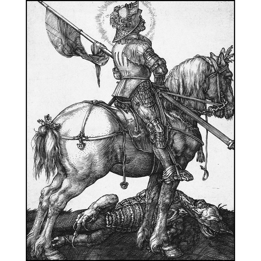 Gravura para Quadros Arte Contempornea So Jorge a Cavalo - Afi13552 - 80x100 Cm