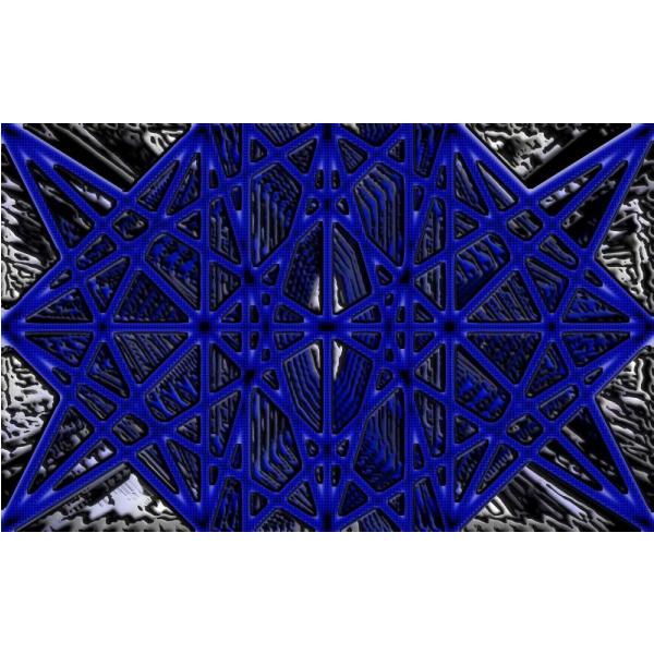Gravura para Quadros Geomtrico Azul com Fundo Preto - Afi2546 - 83x52 Cm