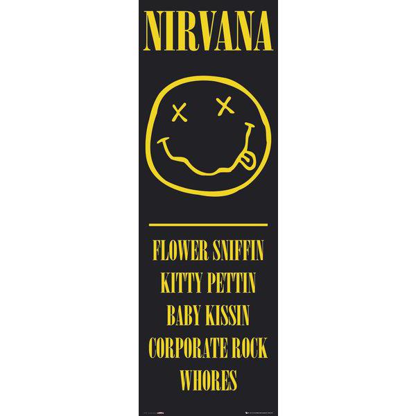 Pster para Quadros Imagem do Lema de Uma Das Camisas da Banda Nirvana 53x158 Cm