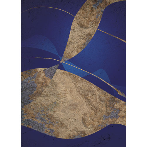Tela para Quadros Decorativo Abstrato Tons de Azul e Marron - Afic22043