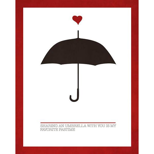 Gravura para Quadros Guarda Chuva Preto Sharing An Umbrella With You Is My Favorite Pastime - 9408c-810 - 20x25 Cm