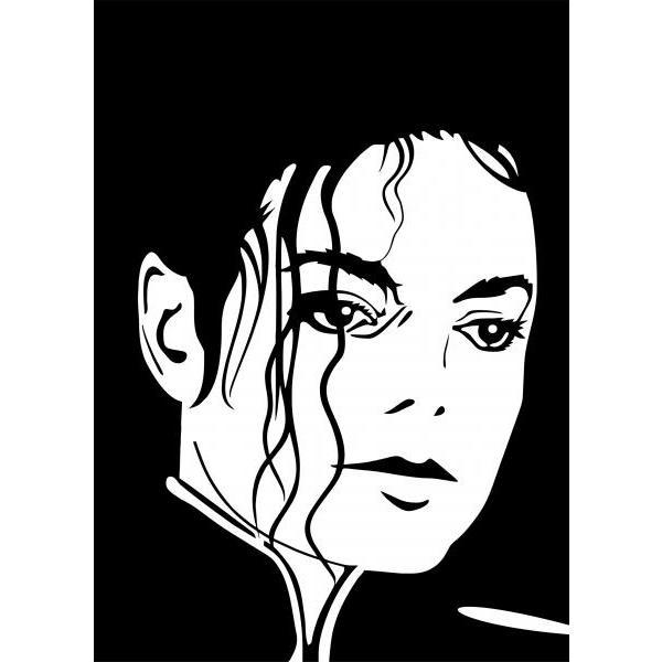 Impresso em Tela para Quadro Michael Jackson Preto e Branco - Afic4998