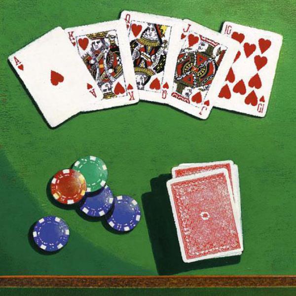 Gravura para Quadros Mo do Jogo de Poker 05104 - 50x50 Cm